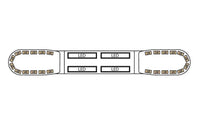 LED flitsbalk amber | 13 serie | ECE-R65 amber | transparant | wit midden | 1250mm | 24 LE | 13-01008-E