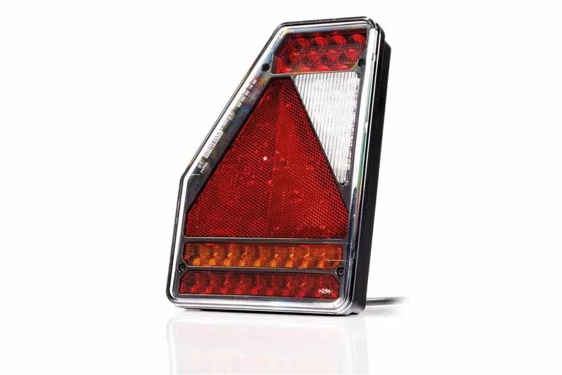 Links | LED achterlicht | driehoek model | 12v | 6-functie | 100cm. Kabel | VC-3301