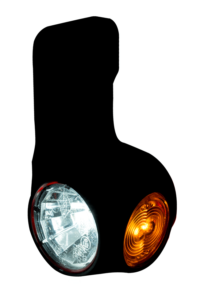 LED dark breedtelamp links rood-wit-amber 12-24v 60cm kabel