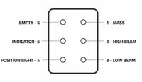 LED koplamp links, 10-30v, 6-PIN DT-connector, NON-Heated lens | HL-101NHDT6