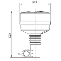 LED Zwaailamp | amber met amber lens | R65 | 12-24v | DIN-voet | S07ZL602AA