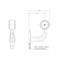 Links | LED breedtelamp met haakse steel | 12-36v | 20cm. kabel | M10BV-401RW