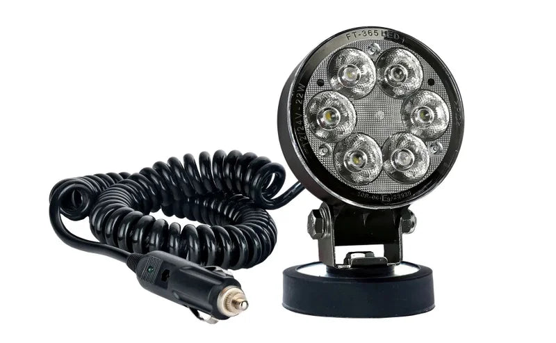 LED werklamp rond 2500lm, 22W, 12-24v, magneetvoet 7,8m