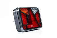 Links | LED achterlicht met kentekenlicht | 12-24v | 7-functies 6-PIN bajonet | VC-4511B6