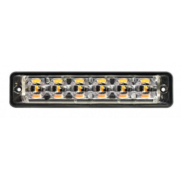 LED flitser 6 LED's | R65 | ultra platte slimline | amber | 10-30v | S11F6002