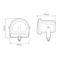 RED line halve cirkel heftruck lamp | 10-80v | FLRSC01