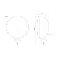 LED R112 verstraler | met dagrijverlichting | 12-24v | 30cm. kabel | DL226