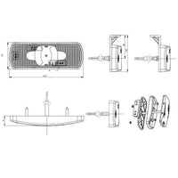LED zij-markering met knipperlichtfunctie | 12-36v | 50cm. kabel | M14ZK-300A
