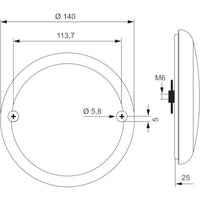 LED Slimline hamburger mistlicht | 12-24v | 150cm. kabel | VM-140