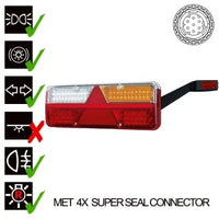 Rechts | LED Trailerlamp | dynamisch knipperlicht | 9-36vv | 7-PIN | Super Seal | 200cm. kabel | VC-1022B7SS
