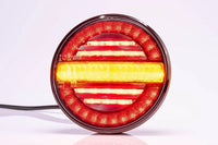 LED achterlicht, rond met dynamisch knipperlicht | 12-24v | 100cm. kabel | VC-213