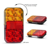 LED compact achterlicht zonder kentekenverlichting | 12v | 40cm. kabel | 149BAR