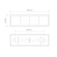 LED achterlicht met zwarte rand | 12-24v | 40cm. kabel | 80BFWARME