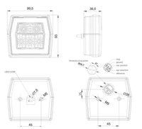 LED compact achterlicht met kentekenverlichting | 12-36v | 100cm. kabel | V10C4-730