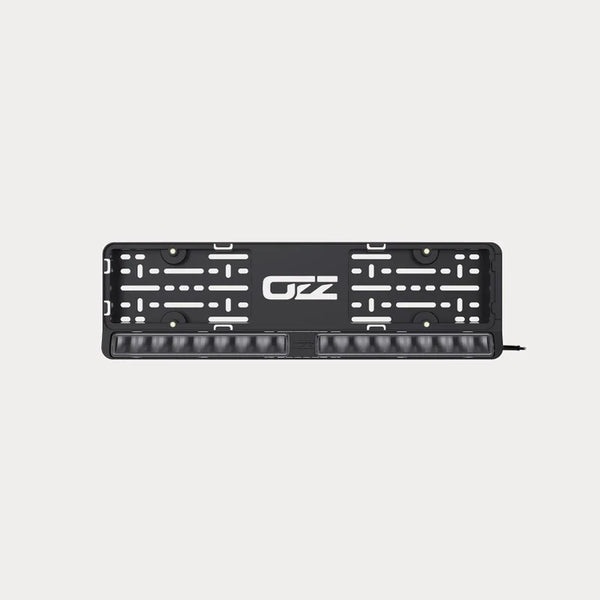 OZZ DLP1 kentekenplaathouder met lichtbalk, zwart met 2 LI