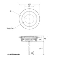 LED ADR inbouw mistlicht 12-24v 250cm kabel