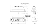 LED markeringslicht Rood met beugel | 12-24v | 50cm. kabel | MV-4090R