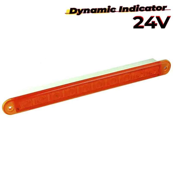 LED dynamisch knipperlicht slimline amber lens | 24v | 40cm. kabel | 235A24-DI