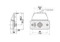 LED markeringslicht amber | 24v | 50cm kabel | 1,5mm² connector | D10494