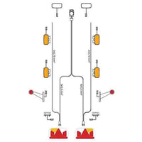 Kabelboom 5-pins, 9,0m lang met 6,5m DC-kabel & 13-polige