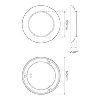 LED mistlicht met chromen rand | 12-24v | 0,15m. kabel | 145FME