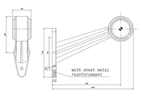 Rechts | LED breedtelamp | schuine steel | 12-36v | 0,75mm². connector | M10BV-512RW
