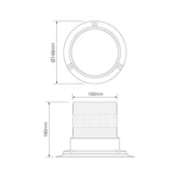 R10 LED flits-zwaailamp 10 - 30v met PC magneet-montagevoet | EQPR10ABM-MM