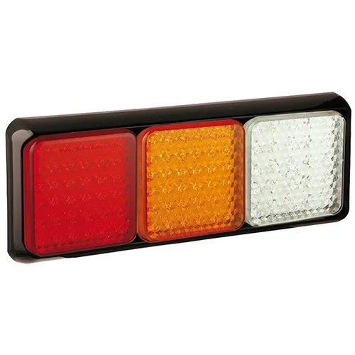LED achterlicht met zwarte rand | 12-24v | 40cm. kabel | 100BRAWME