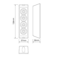 LED flitser 4 LED's | rood | 10-30v | LED4DVR
