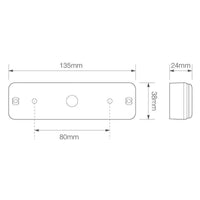 LED achterlicht slimline | 12-24v | 0,18m. kabel | 135ARME