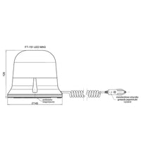 R65 LED zwaailamp, double flash, Magneet, 12-24V 7,8m kabel | S10ZL514