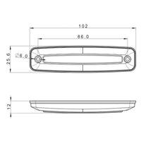 LED markeerlicht rood 12-24v 15cm. kabel